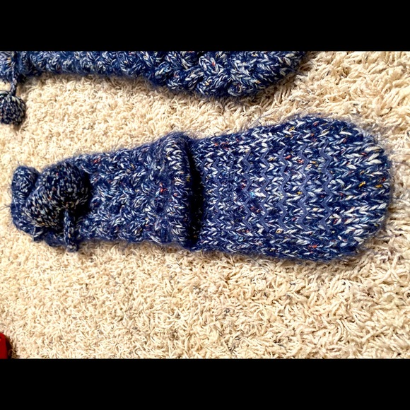 Lands’end knitted slipper socks navy L-XL - Picture 2 of 4